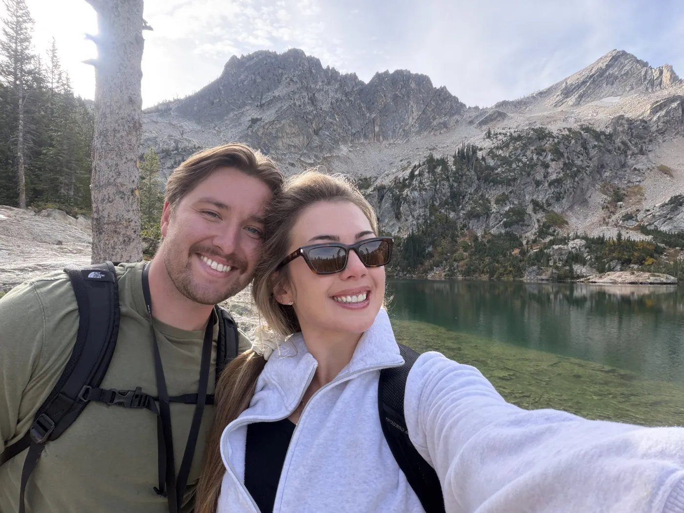 Jack and his wife hiking in the Idaho mountains